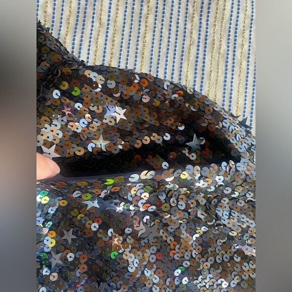 J.Crew Collection Romper Sequin Black Size 6 Low Back Lined Pockets - Picture 7 of 16